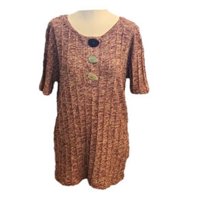 WOMENS ZARA multicolor long short sleeve top size Medium.